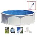 Rundpool aus Stahl und PVC in Weiß und Blau Bild 2