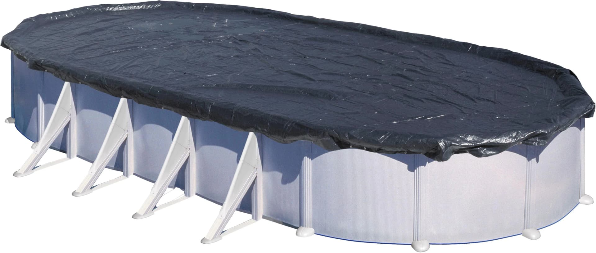 GRE Winterabdeckplane Grau PVC für Stahlwandpools
