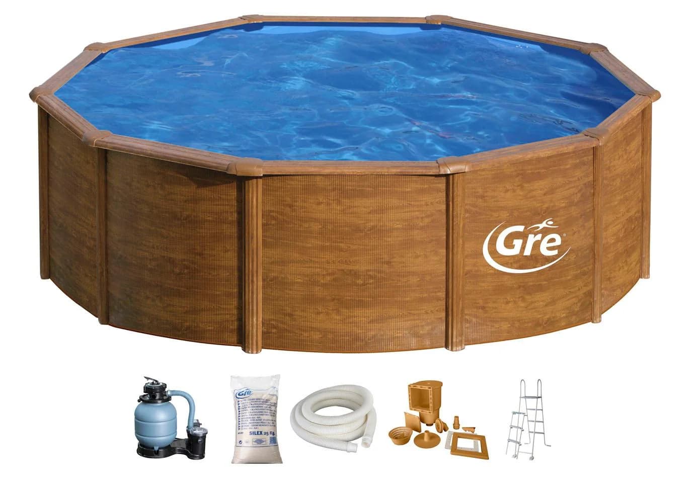 GRE Pacific Aufstellpool 460x120 cm Stahlwandbecken mit Sandfilteranlage