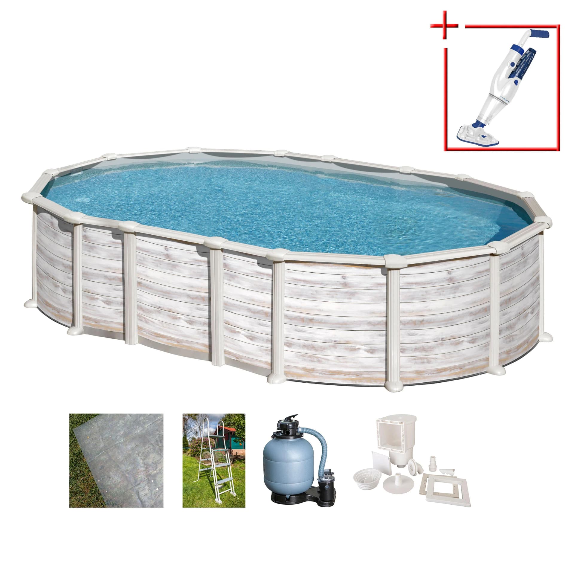 Ovalpool GRE Islandia Beige Weiß