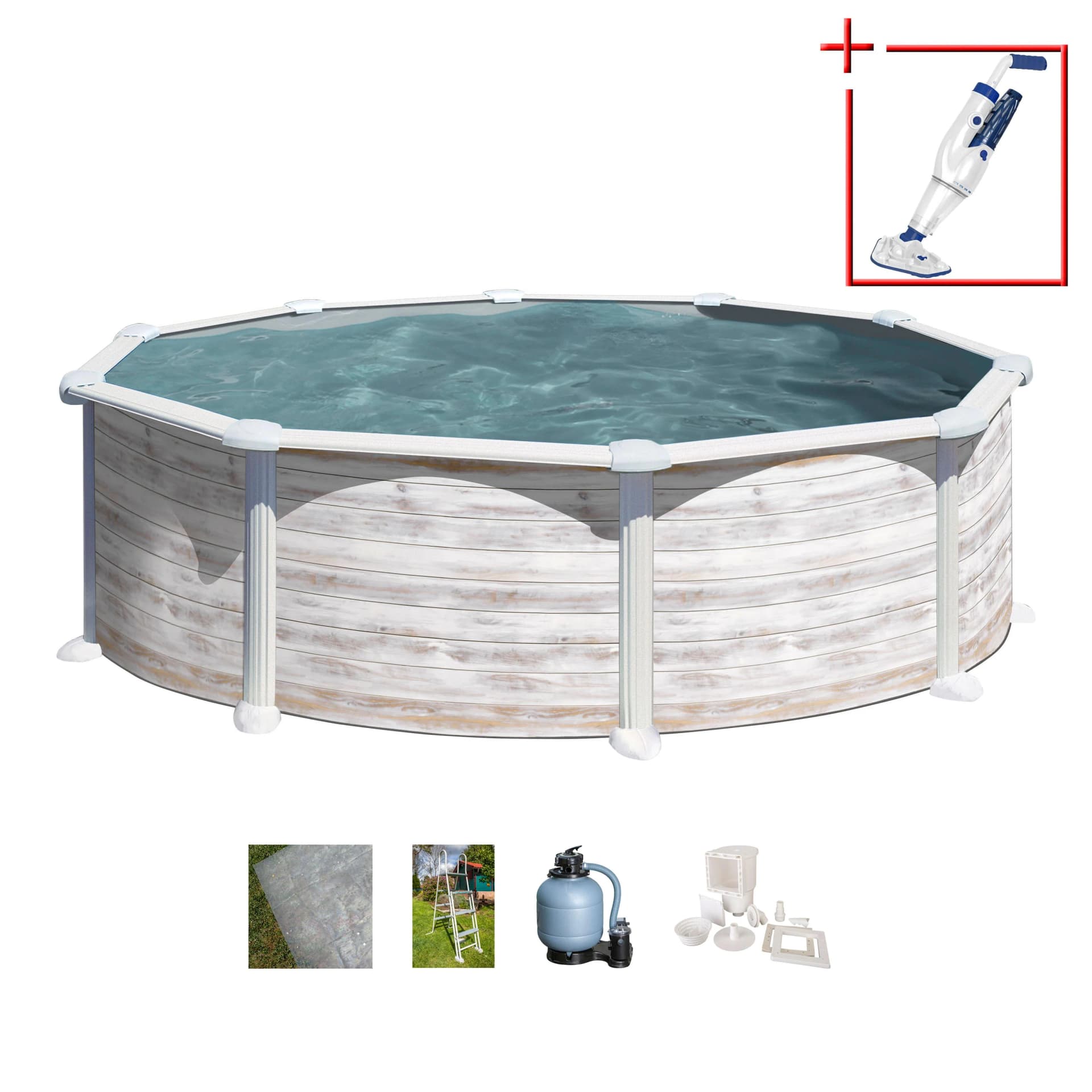 Rundpool Schwimmbecken aus Stahl und PVC