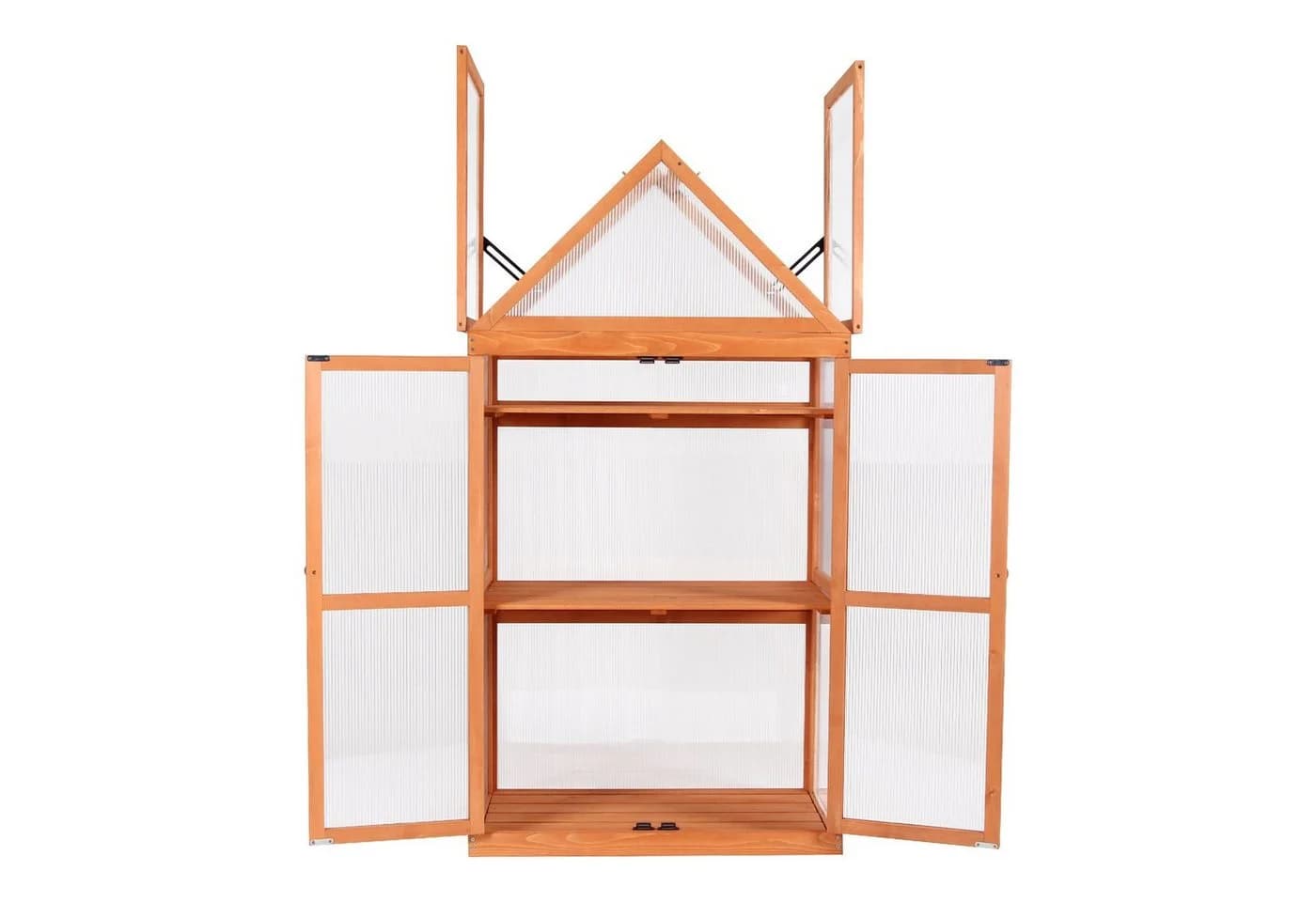 MCombo Anlehngewächshaus 3 Ebenen Tannenholz Polycarbonat