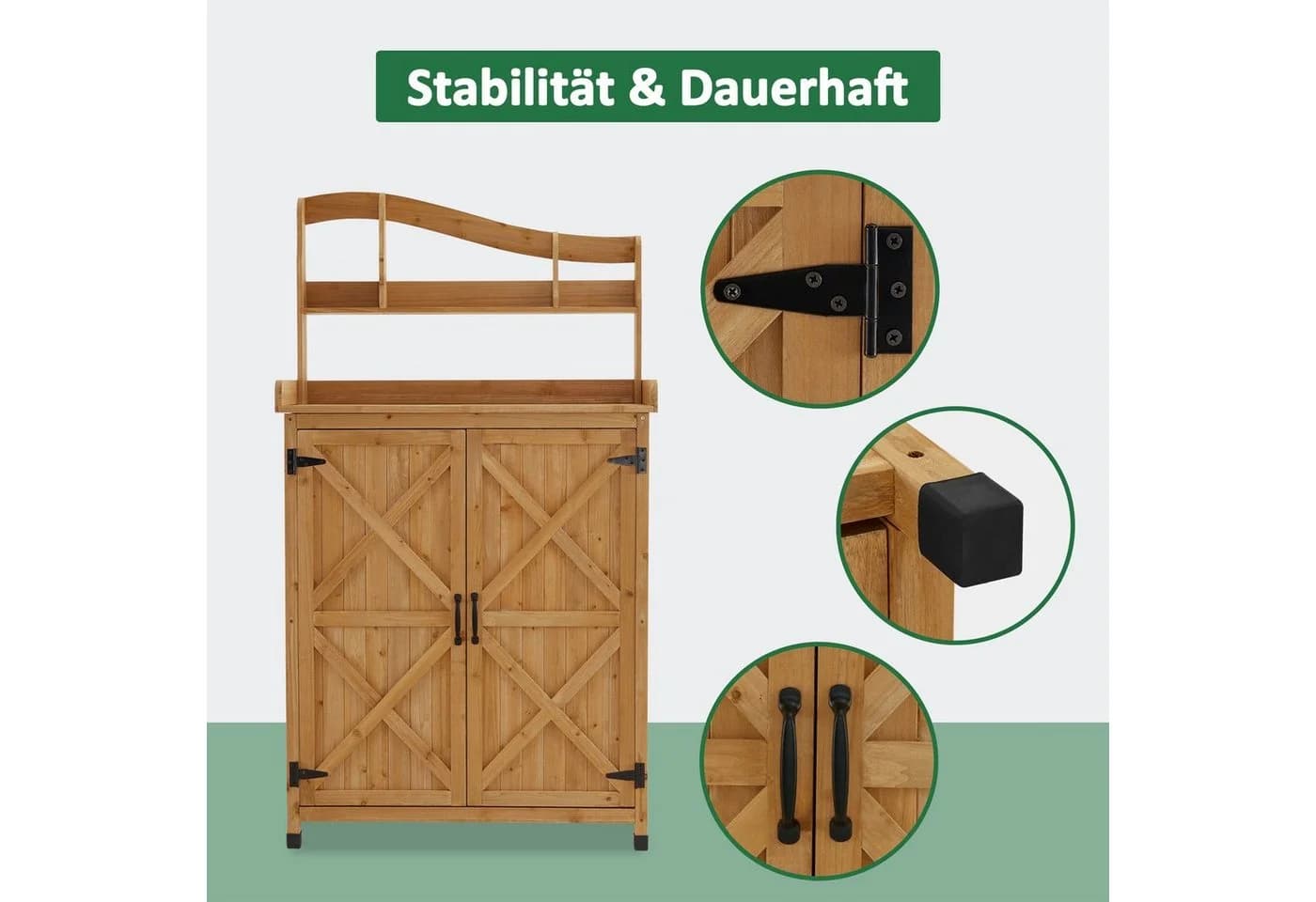 MCombo Pflanztisch aus massivem Tannenholz mit Stauraum - Bild 4