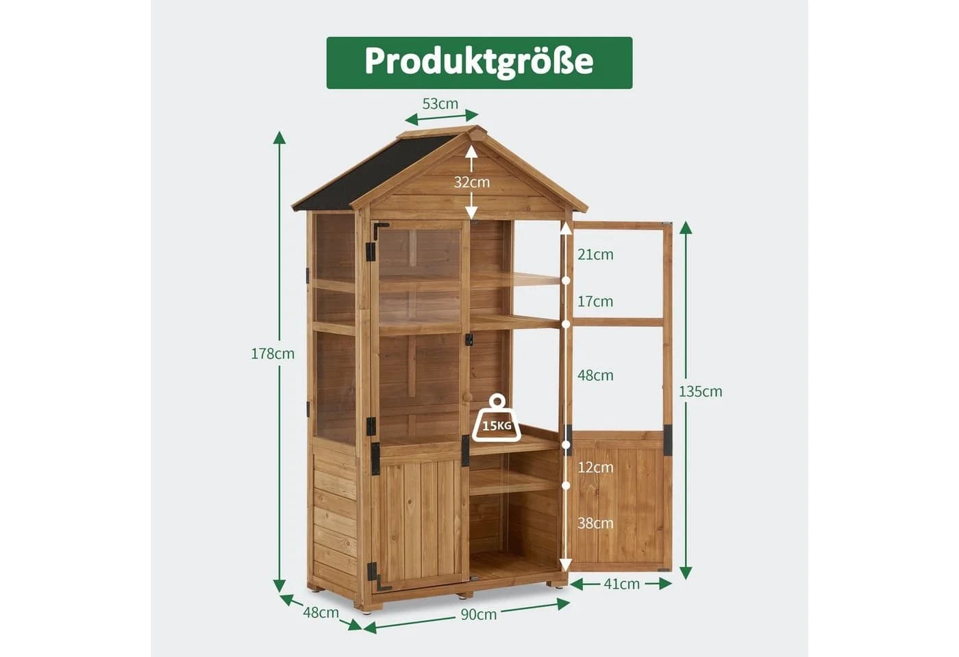 MCombo Gartenschrank Gerätehaus Wetterfest Anthrazit - Bild 3