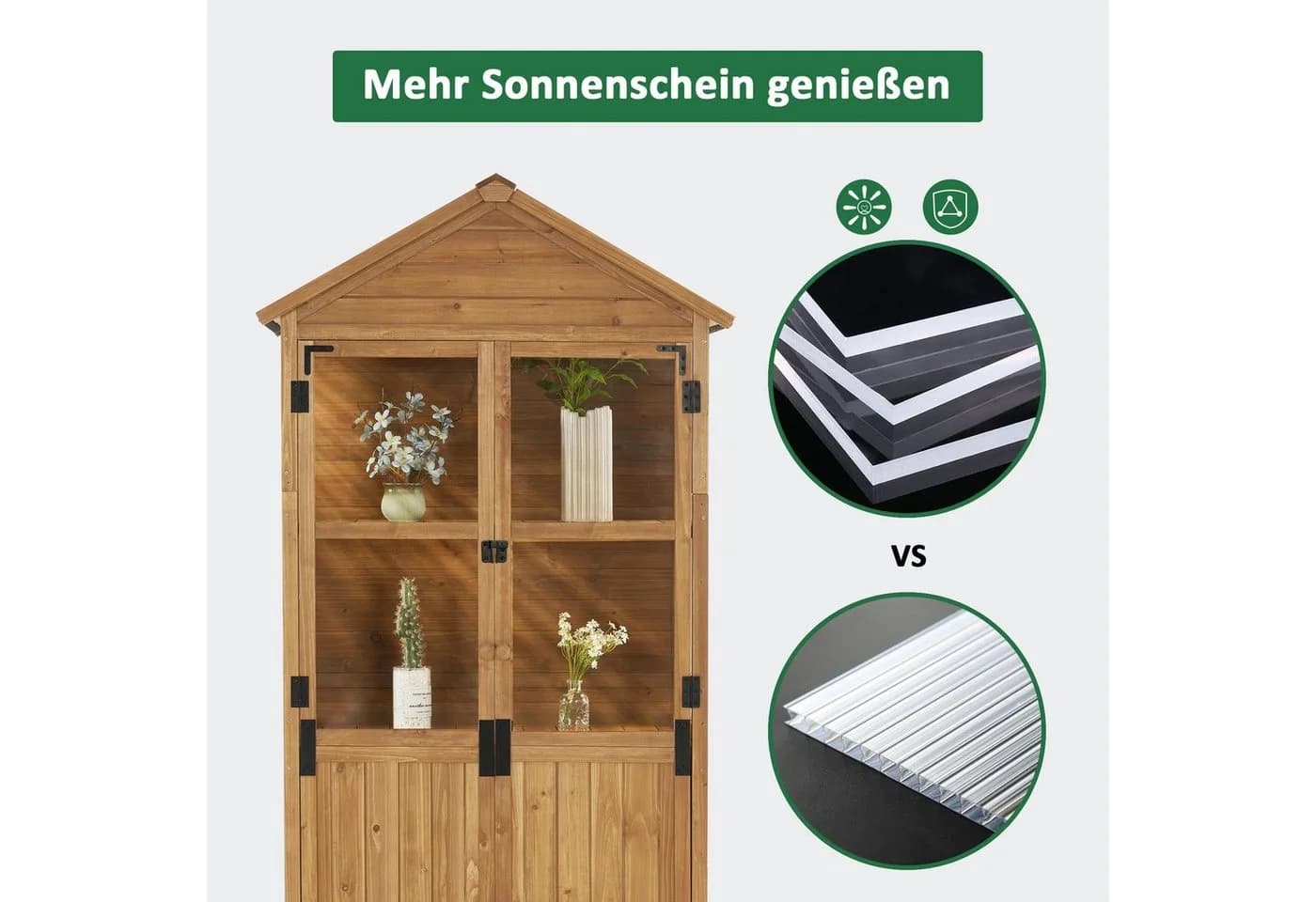MCombo Gartenschrank Gerätehaus Wetterfest Anthrazit - Bild 4