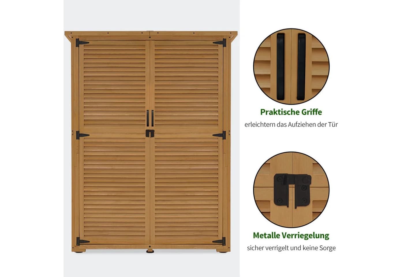 MCombo Gartenschrank Holz Wetterfest 127x59x168 cm - Bild 5