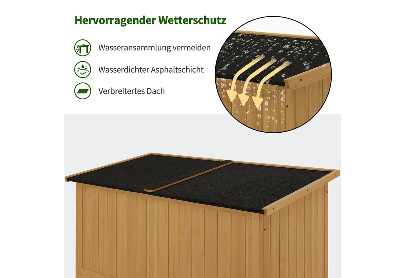 MCombo Gartenschrank Holz Grau Wetterfest - Bild 4