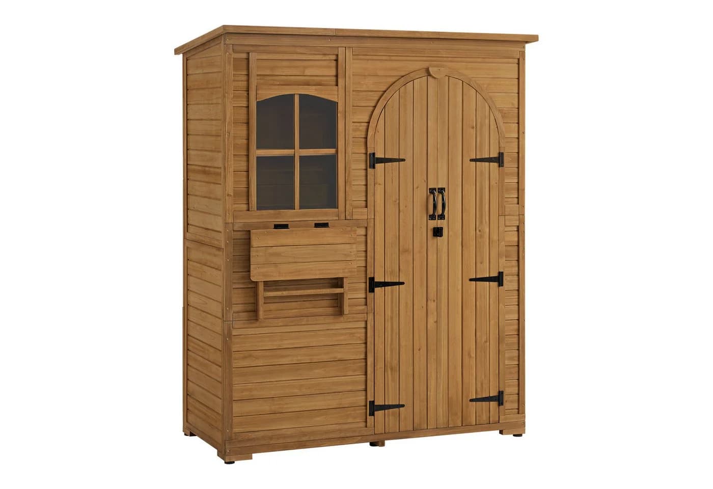 MCombo Gartenschrank Holz 144x73x185 cm mit 3 Regalen Wetterfest - Bild 2