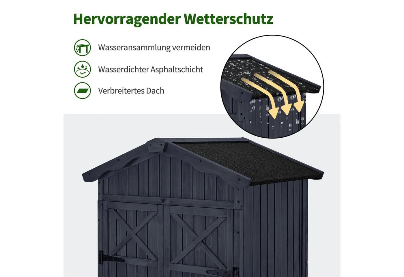 MCombo Gartenschrank Anthrazitgrau 2 Regale - Bild 5