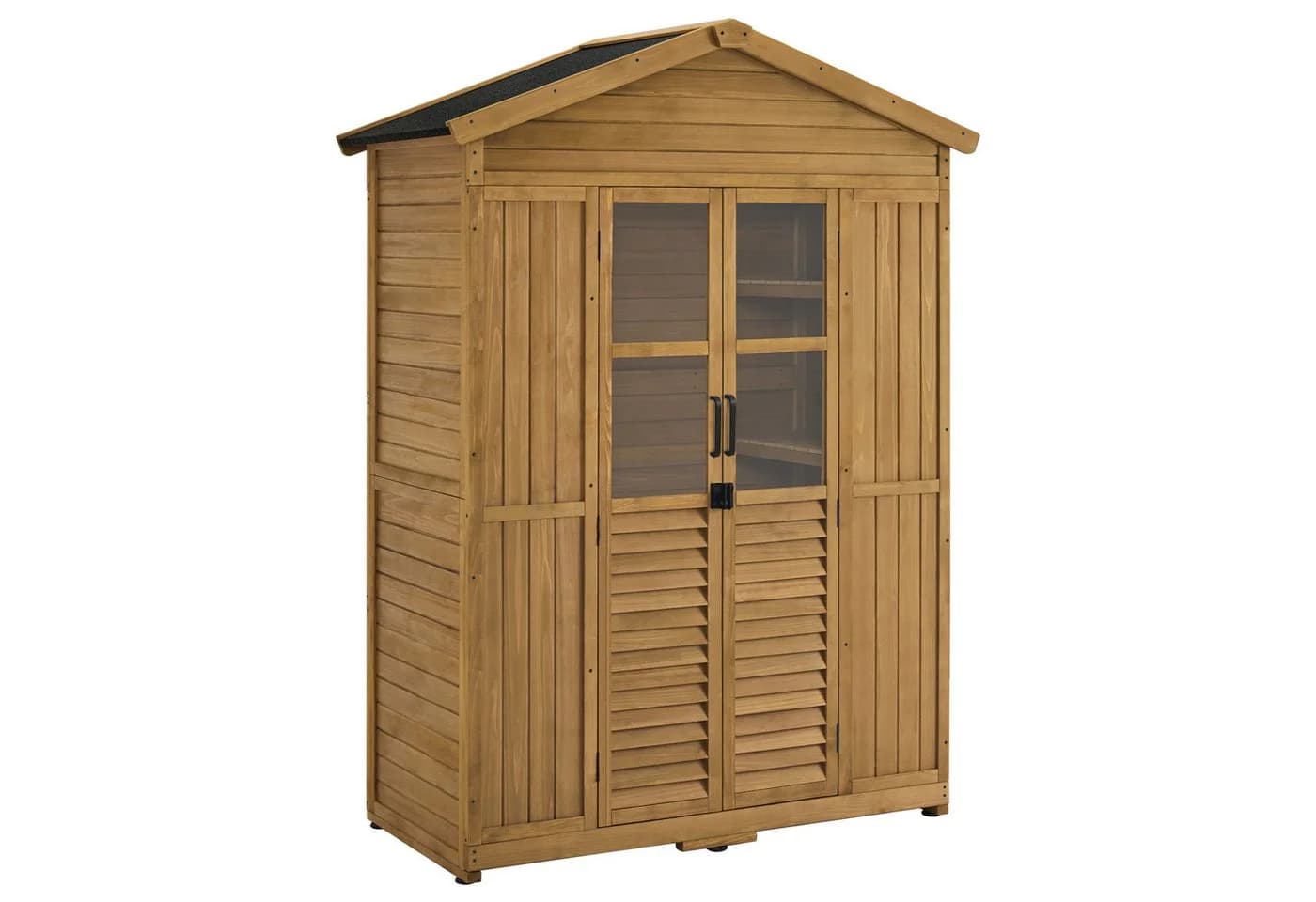 MCombo Gartenschrank 1743D Natur Wetterfest mit 6 Regalen - Bild 2