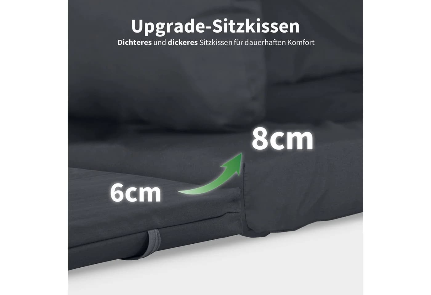 MCombo Hollywoodschaukel 3-Sitzer Grau mit Liegefunktion - Bild 4