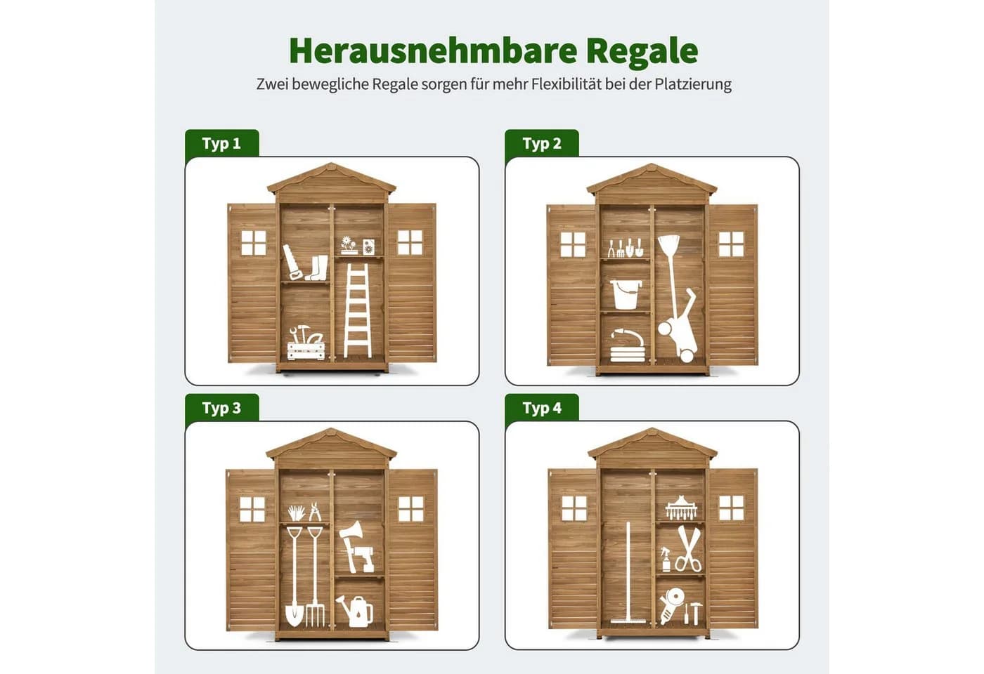 MCombo Gartenschrank Gartenhaus Outdoor Holz - Bild 4