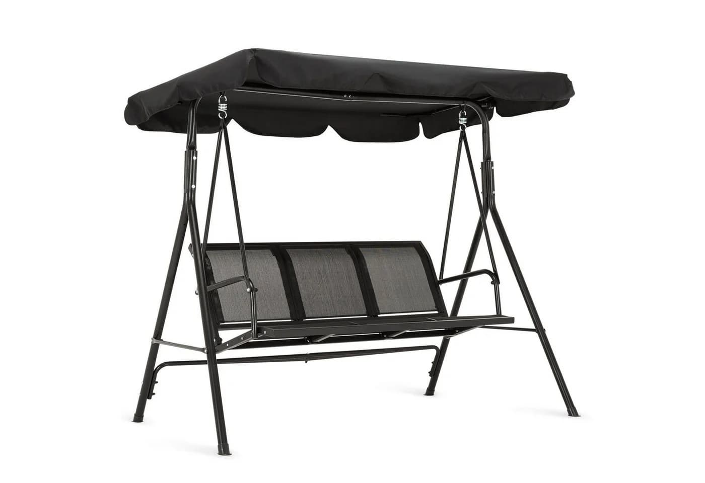 MCombo Hollywoodschaukel 3-Sitzer mit Sonnendach Schwarz - Bild 2