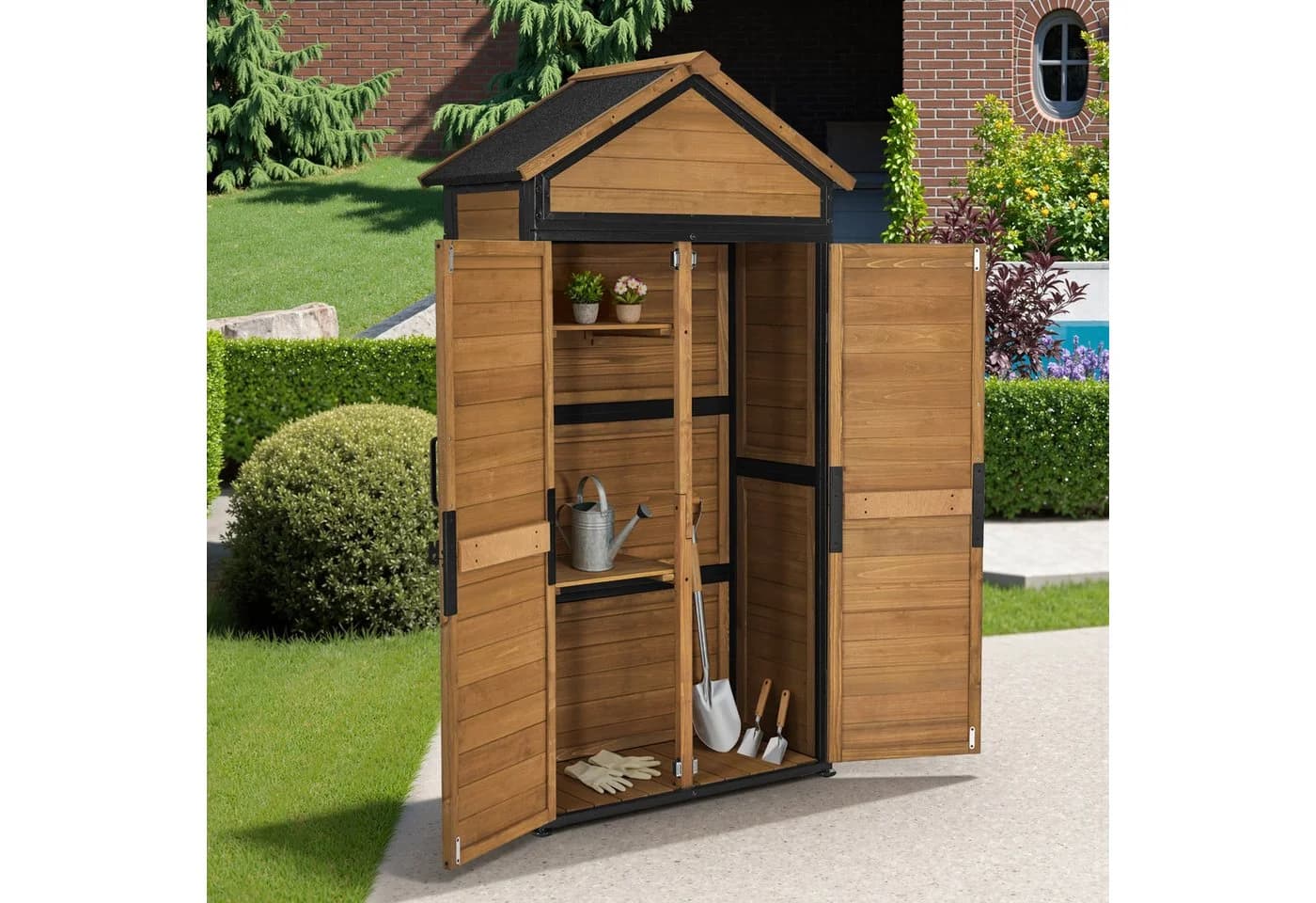 MCombo Gartenschrank Gartenhaus Outdoor Holz 45x90x165 cm - Bild 5