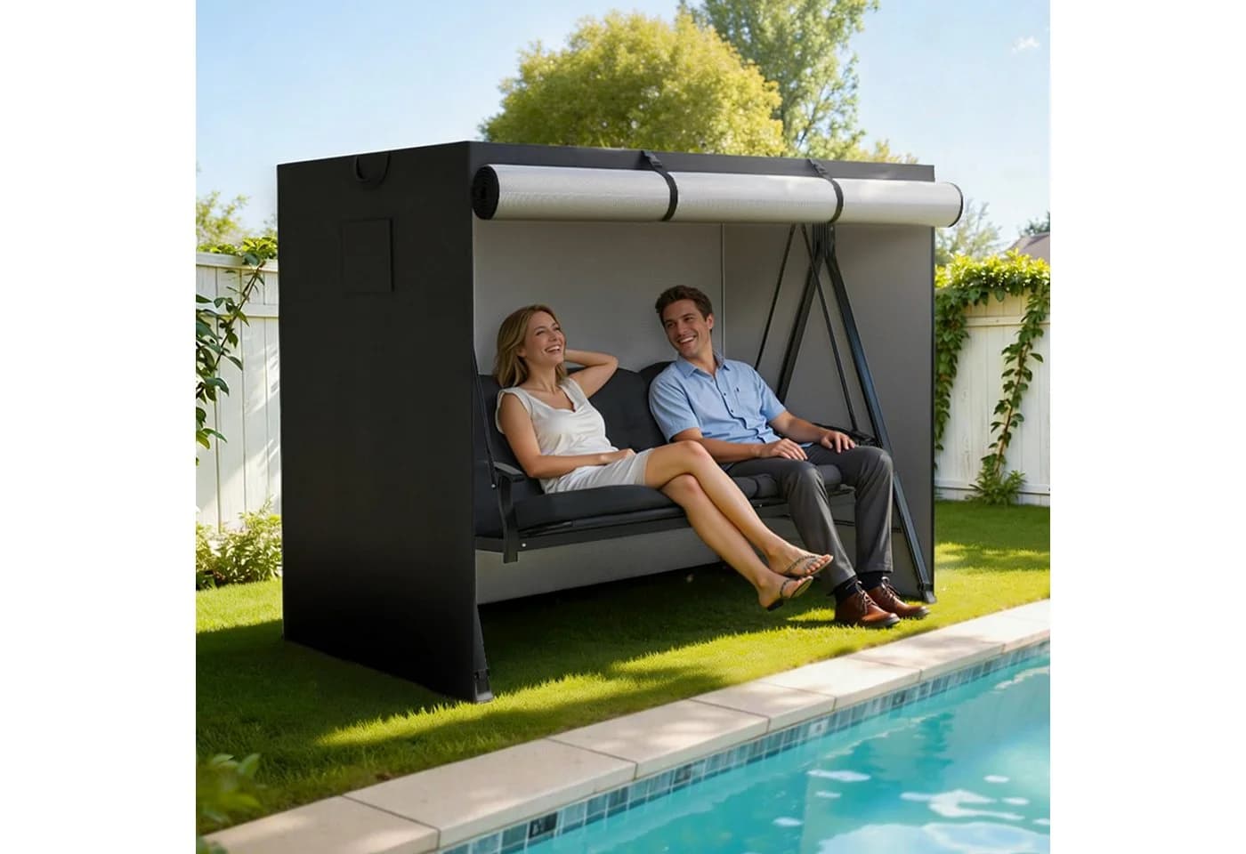 MCombo Abdeckung Hollywoodschaukel 4001/4002 Schwarz Wasserdicht