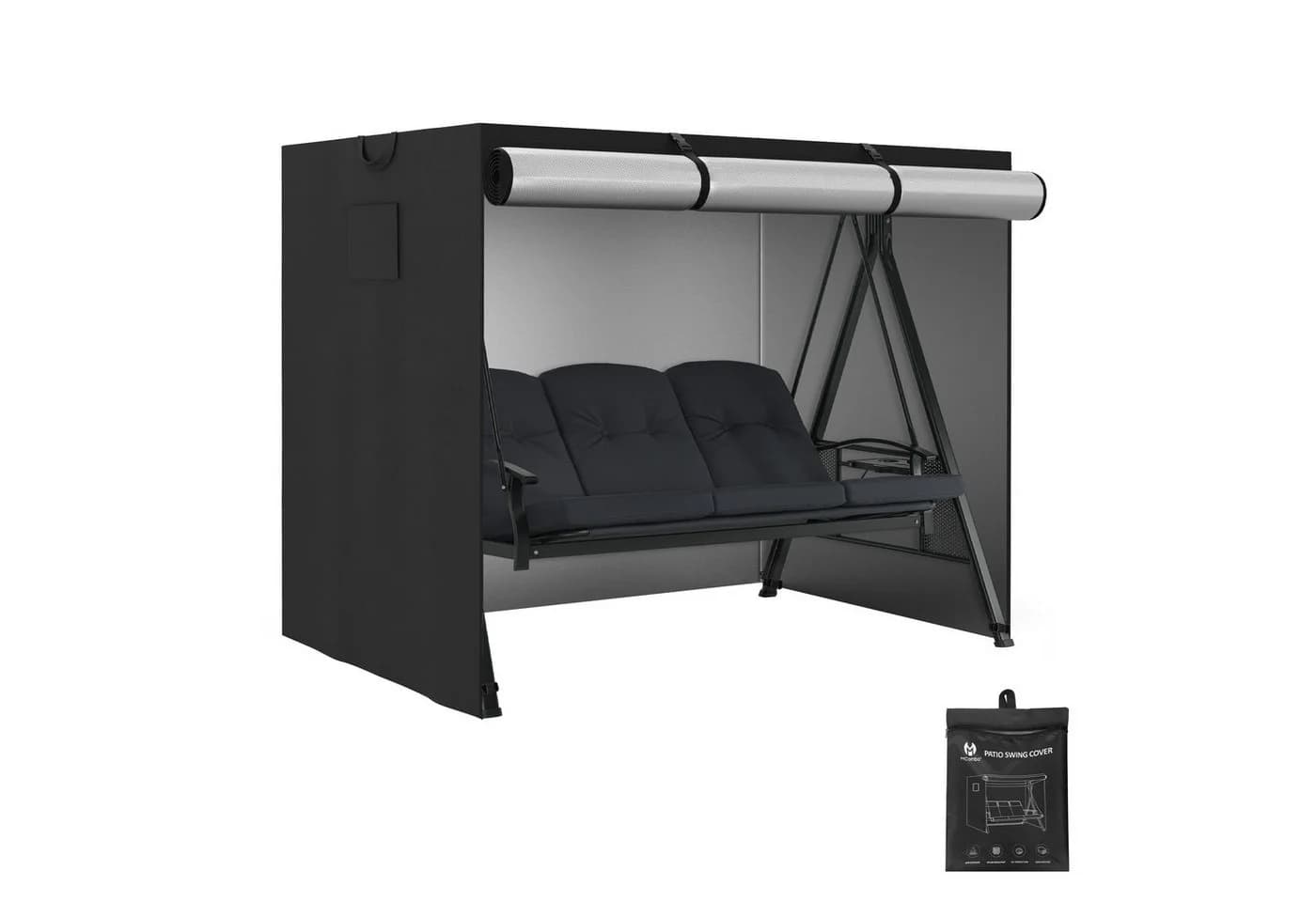 MCombo Abdeckung Hollywoodschaukel 4001/4002 Schwarz Wasserdicht - Bild 2