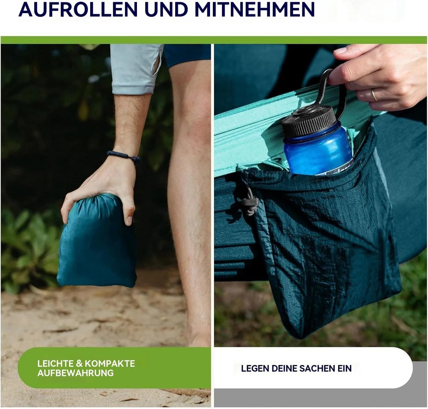Blusmart Hängematte Camping Doppelhängematte Königsblau - Bild 5