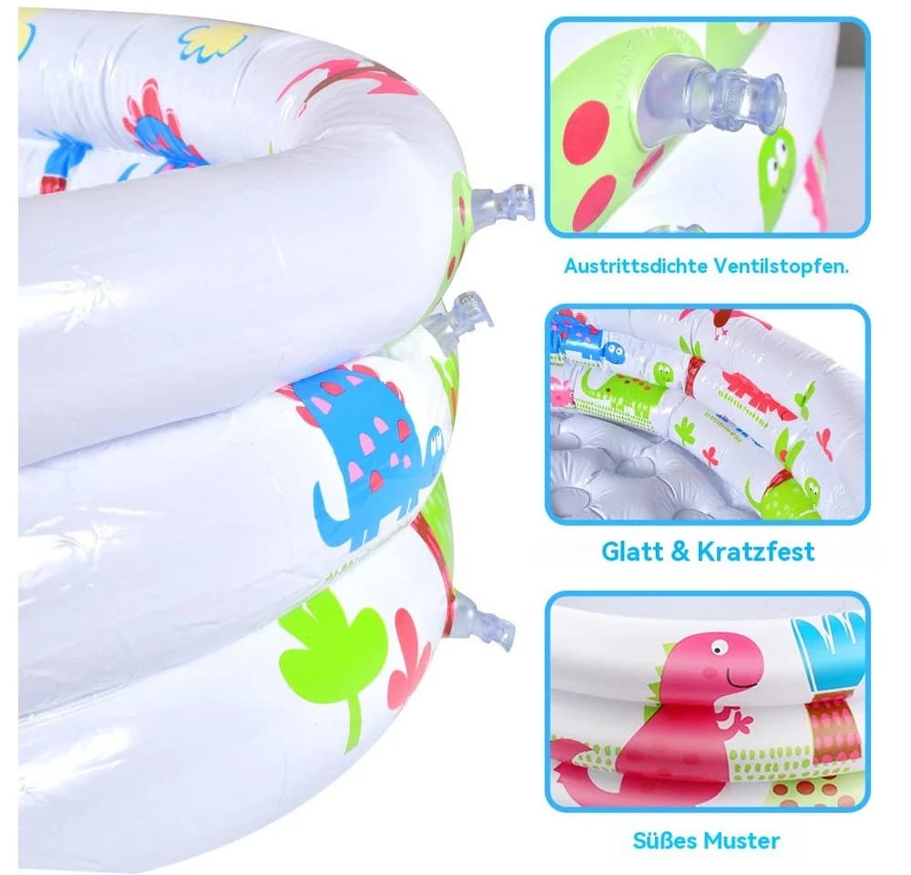 Blusmart Aufblasbares Planschbecken Kinderpool Bunt Anti-Leck - Bild 4