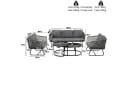 Celya Gartenlounge-Set 5-tlg. Grau Seil mit Glasplatte Bild 1