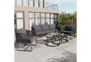 Celya Gartenlounge-Set 5-tlg. Grau Seil mit Glasplatte Bild 2