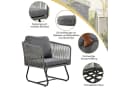 Celya Gartenlounge-Set 5-tlg. Grau Seil mit Glasplatte Bild 5