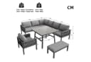 Celya Gartenlounge-Set Grau Seilgeflecht mit Kissen Bild 1