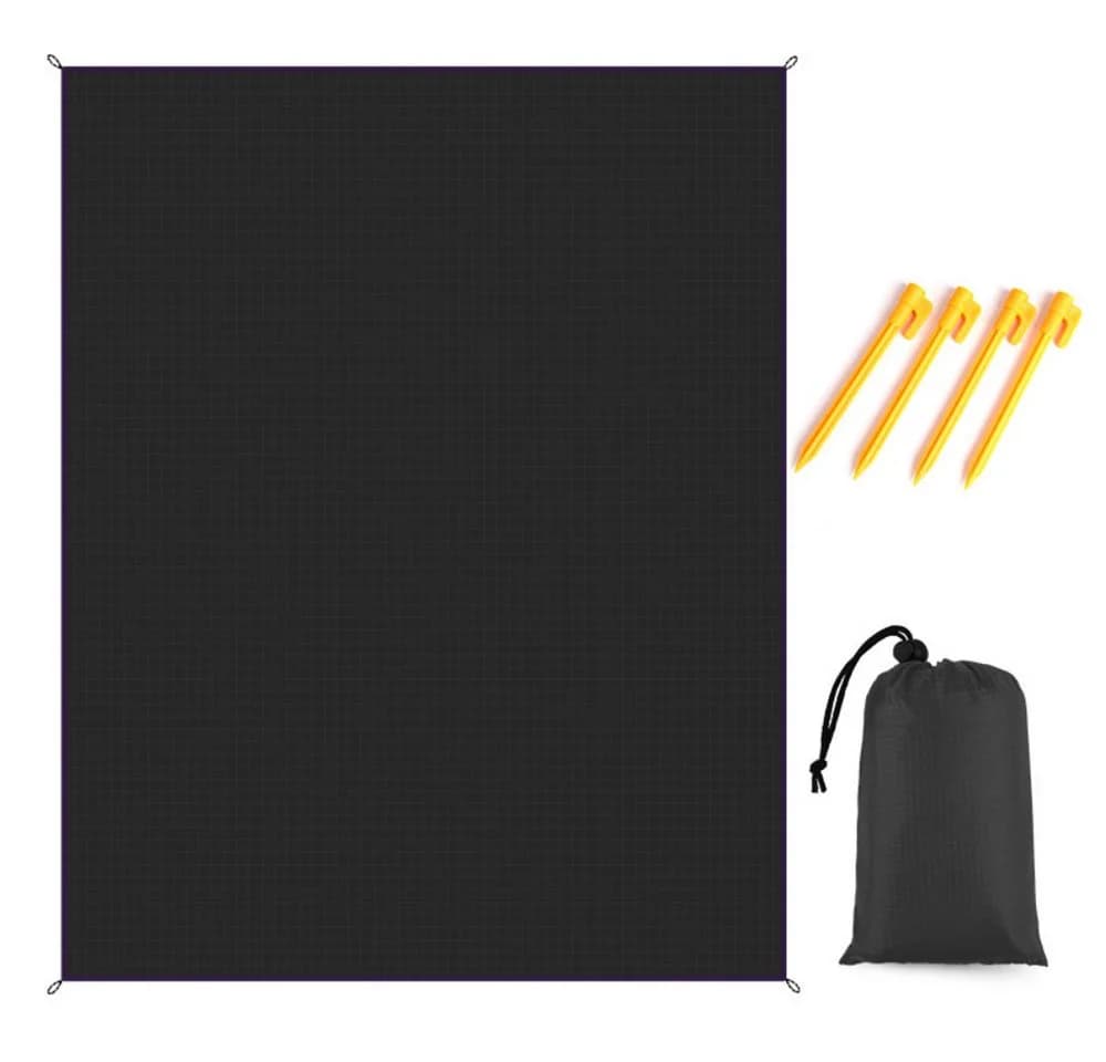Blusmart Picknickdecke Tragbar Faltbar Wasserdicht Schwarz - Bild 2