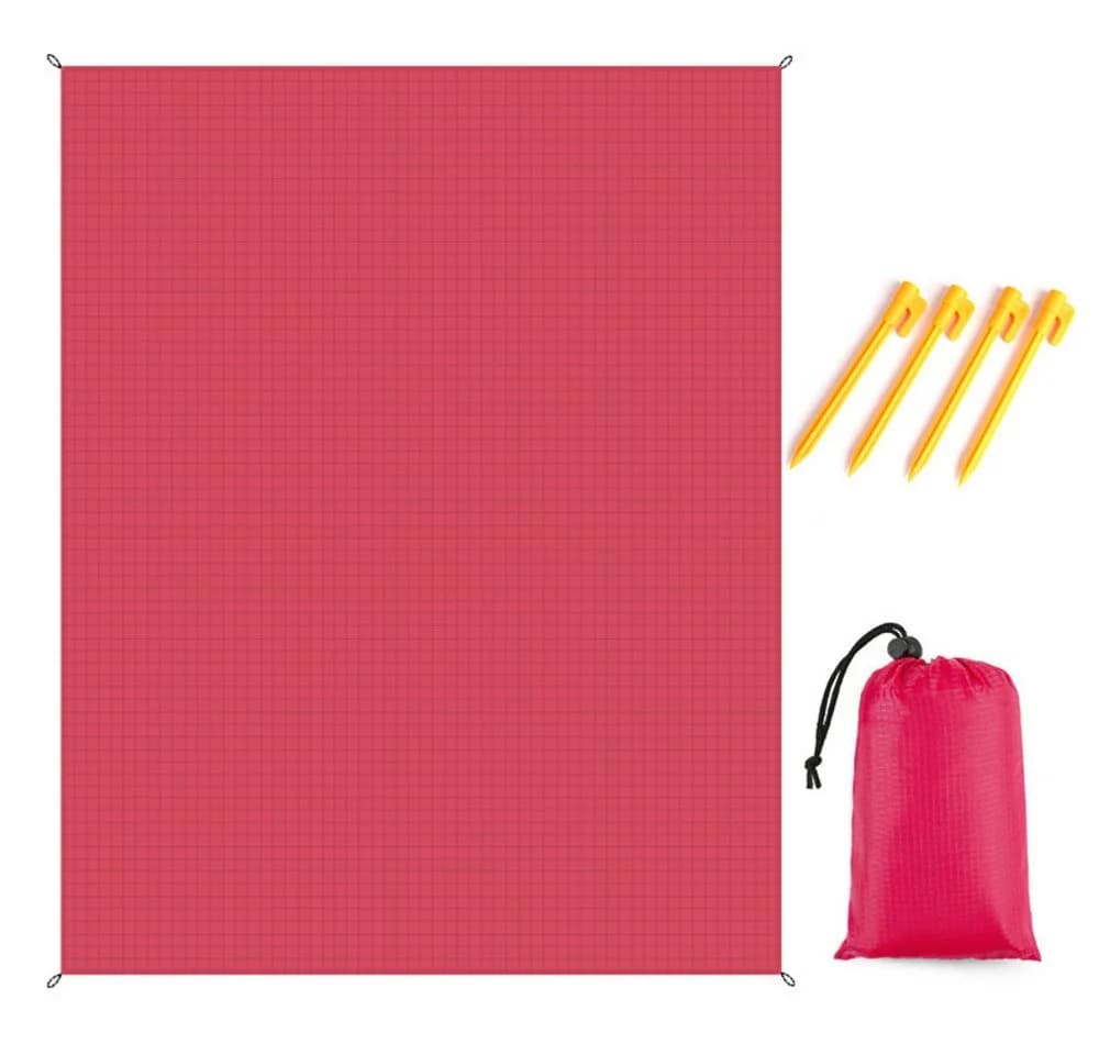 Blusmart Picknickdecke Tragbar Faltbar Wasserdicht Stranddecke Rosenrot - Bild 2