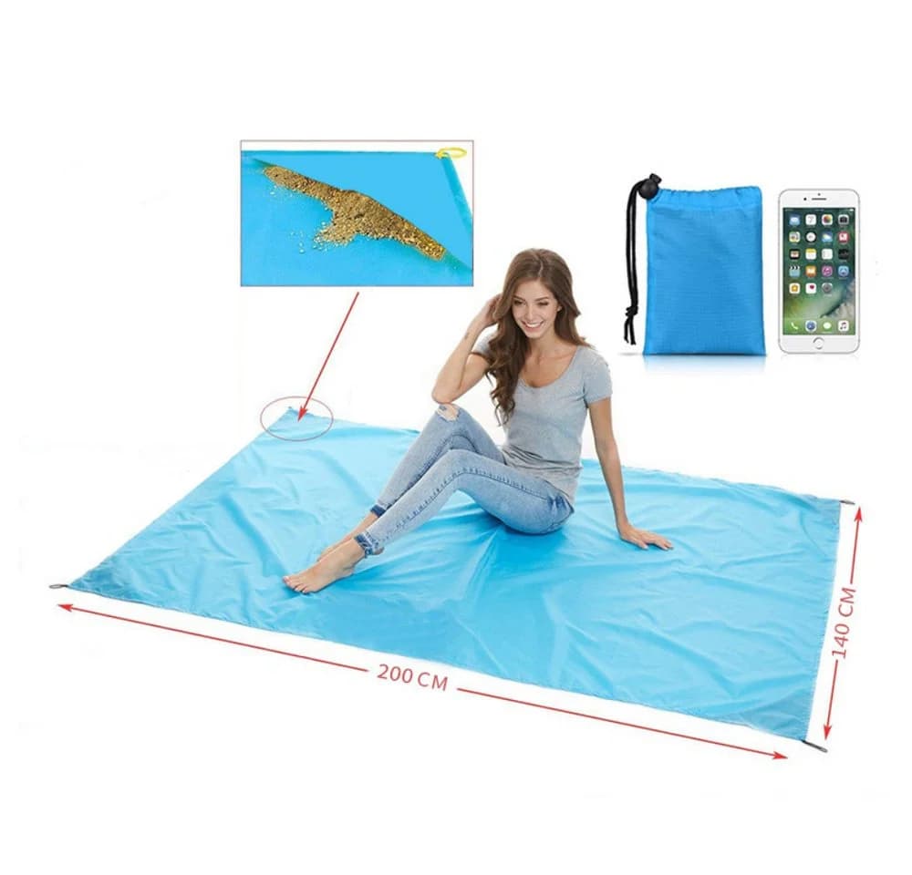 Blusmart Picknickdecke Tragbar Faltbar Wasserdicht Stranddecke Rosenrot - Bild 3