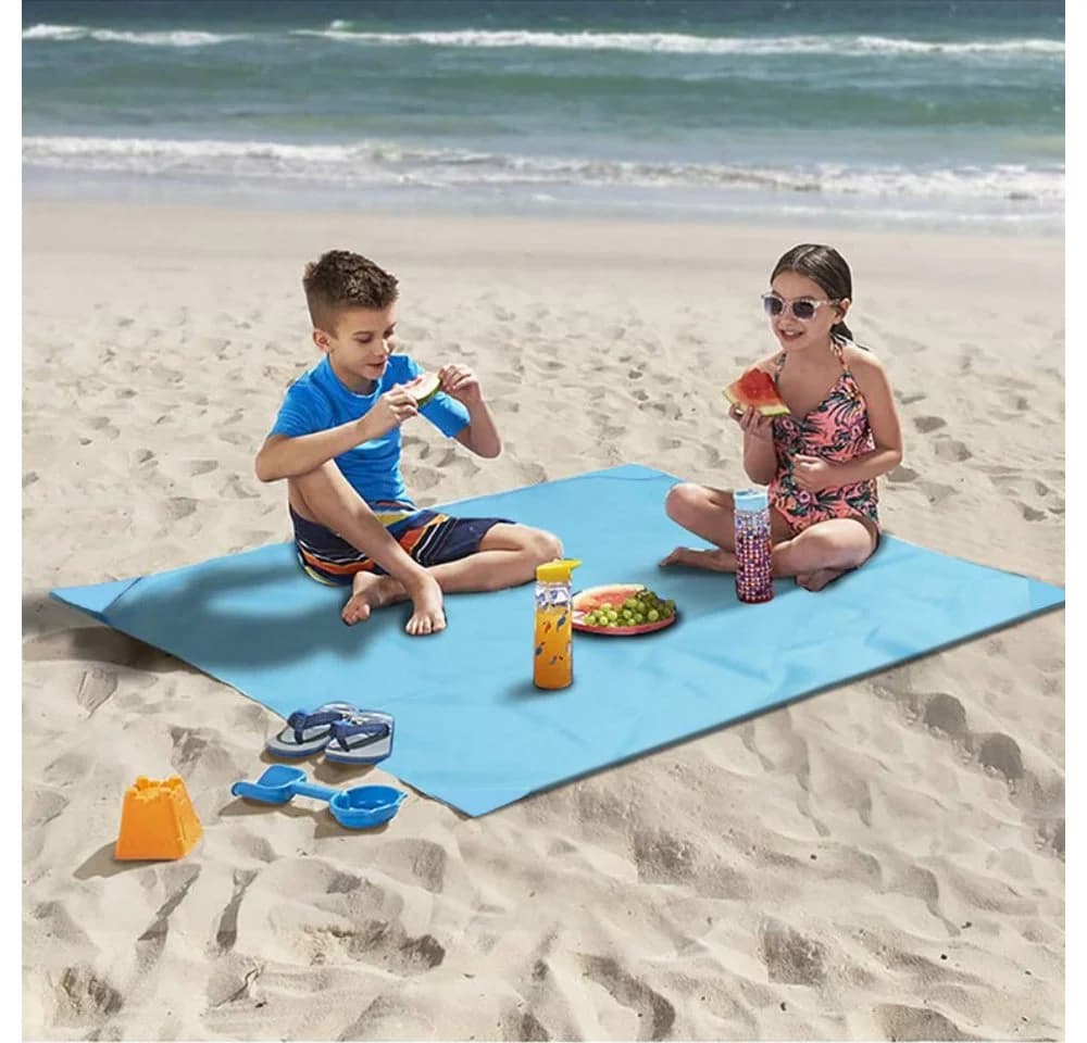 Blusmart Picknickdecke Tragbar Faltbar Wasserdicht Stranddecke Rosenrot - Bild 4