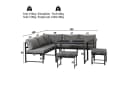 Celya Gartenlounge-Set 7-tlg. Grau Aluminium mit Liegefunktion Bild 1