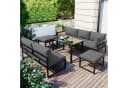 Celya Gartenlounge-Set 7-tlg. Grau Aluminium mit Liegefunktion Bild 2