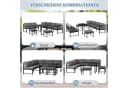 Celya Gartenlounge-Set 7-tlg. Grau Aluminium mit Liegefunktion Bild 4