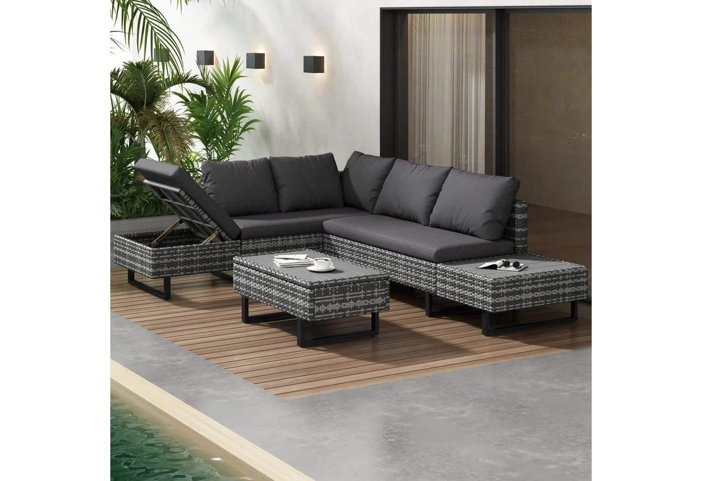 Celya Gartenlounge-Set für 4-5 Personen mit Ecksofa und Tisch - Bild 2