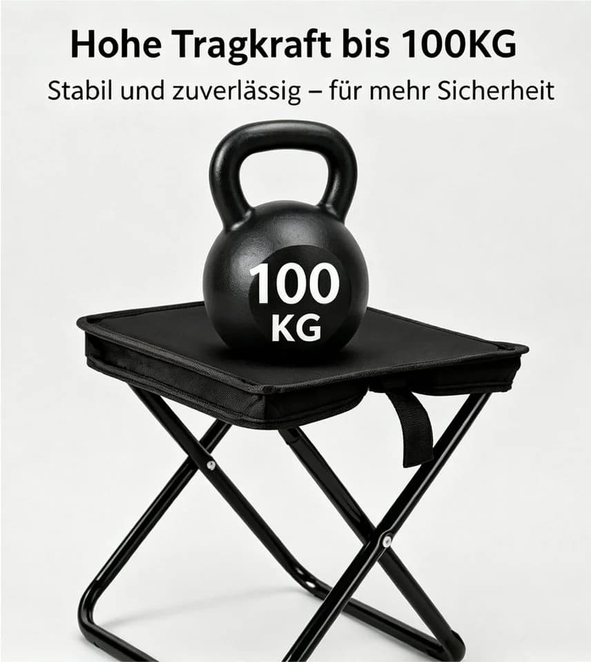 Jumpeak Klappstuhl Outdoor Tragbarer Hocker Schwarz - Bild 3