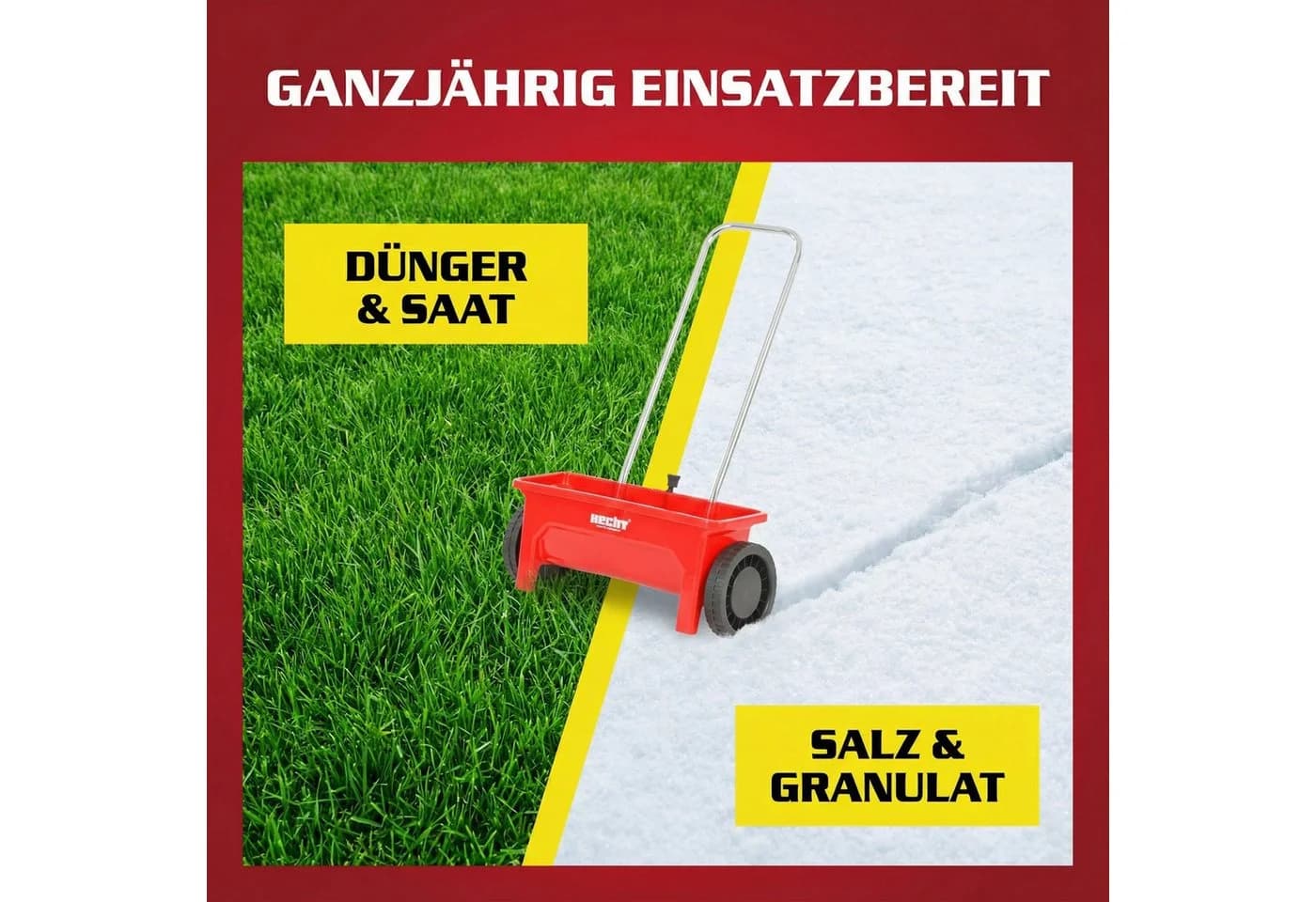 Hecht Streuwagen 212 Universal Salzstreuer Düngerstreuer 46 cm Arbeitsbreite 12 l Füllmenge - Bild 3