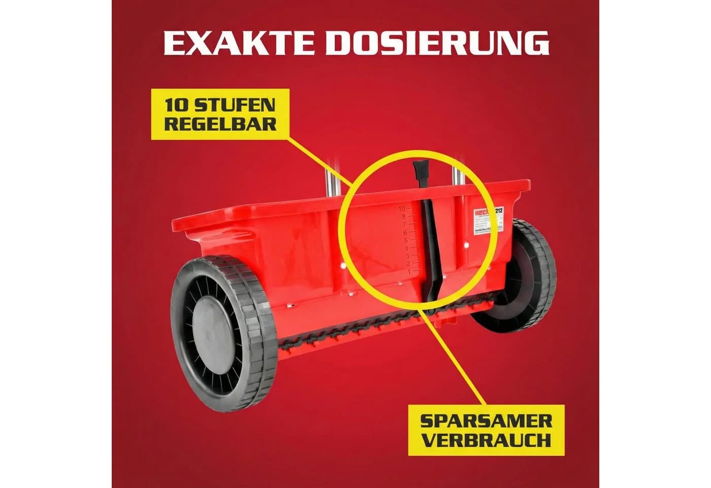 Hecht Streuwagen 212 Universal Salzstreuer Düngerstreuer 46 cm Arbeitsbreite 12 l Füllmenge - Bild 4