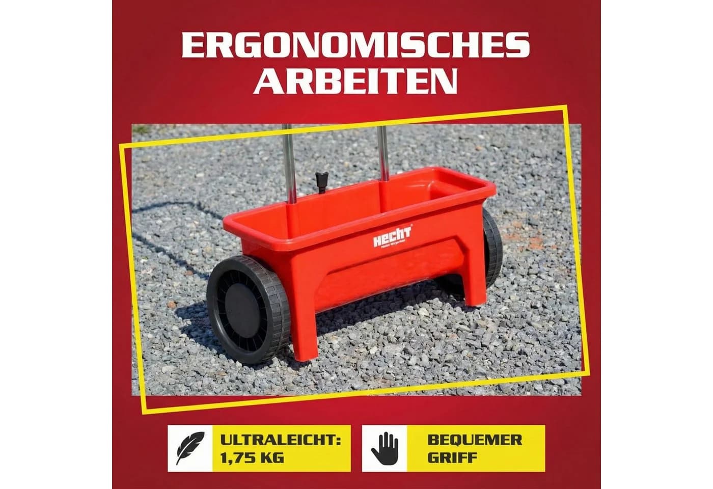 Hecht Streuwagen 212 Universal Salzstreuer Düngerstreuer 46 cm Arbeitsbreite 12 l Füllmenge - Bild 5