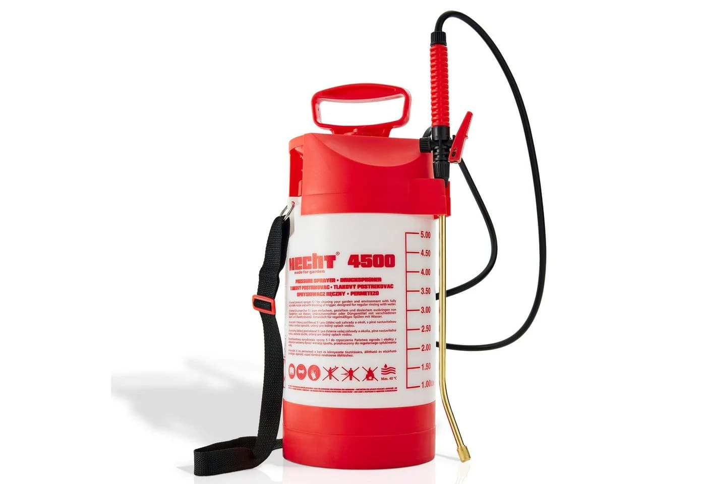 Hecht Drucksprühgerät 4500, 5L, 3bar, Messing-Düse, Schultergurt - Bild 2