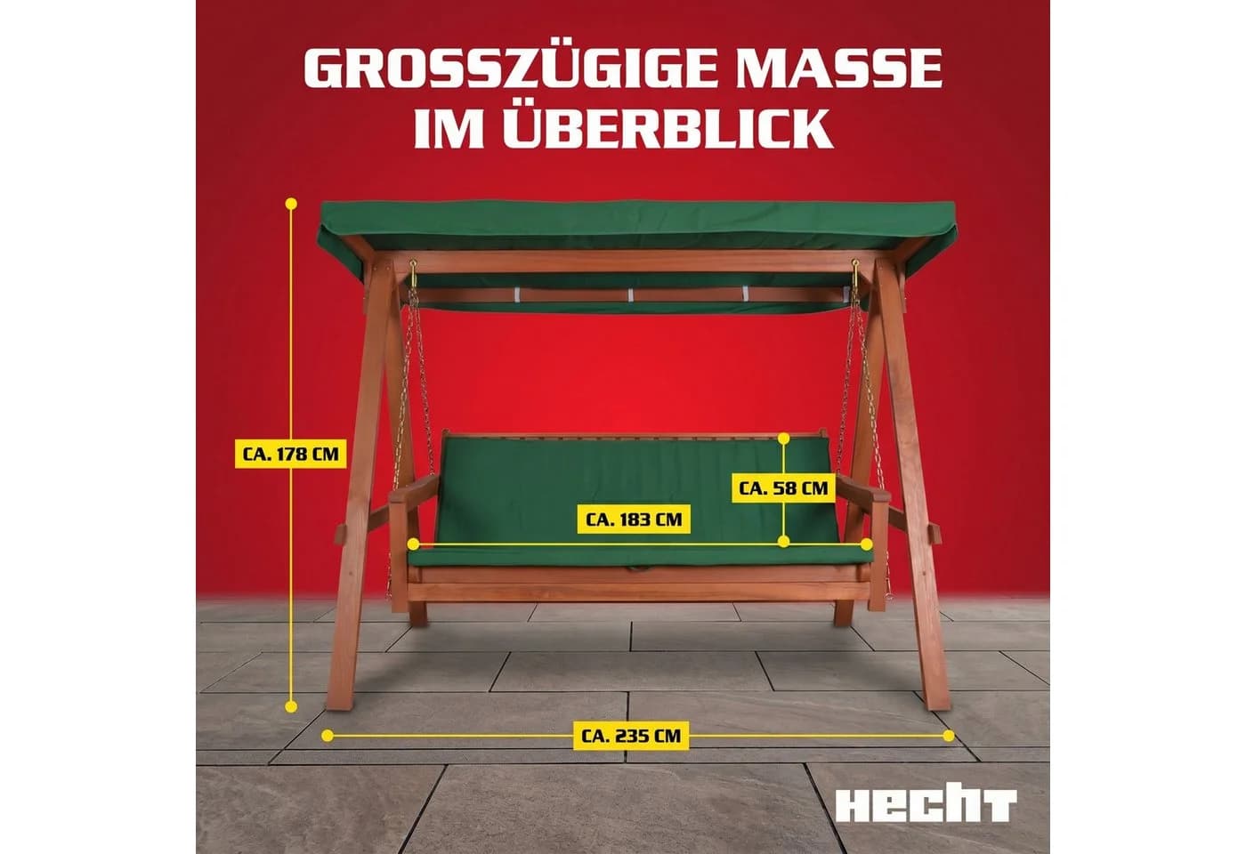 Hecht Hollywoodschaukel Baharu Lux 4-Sitzer Merantiholz - Bild 4