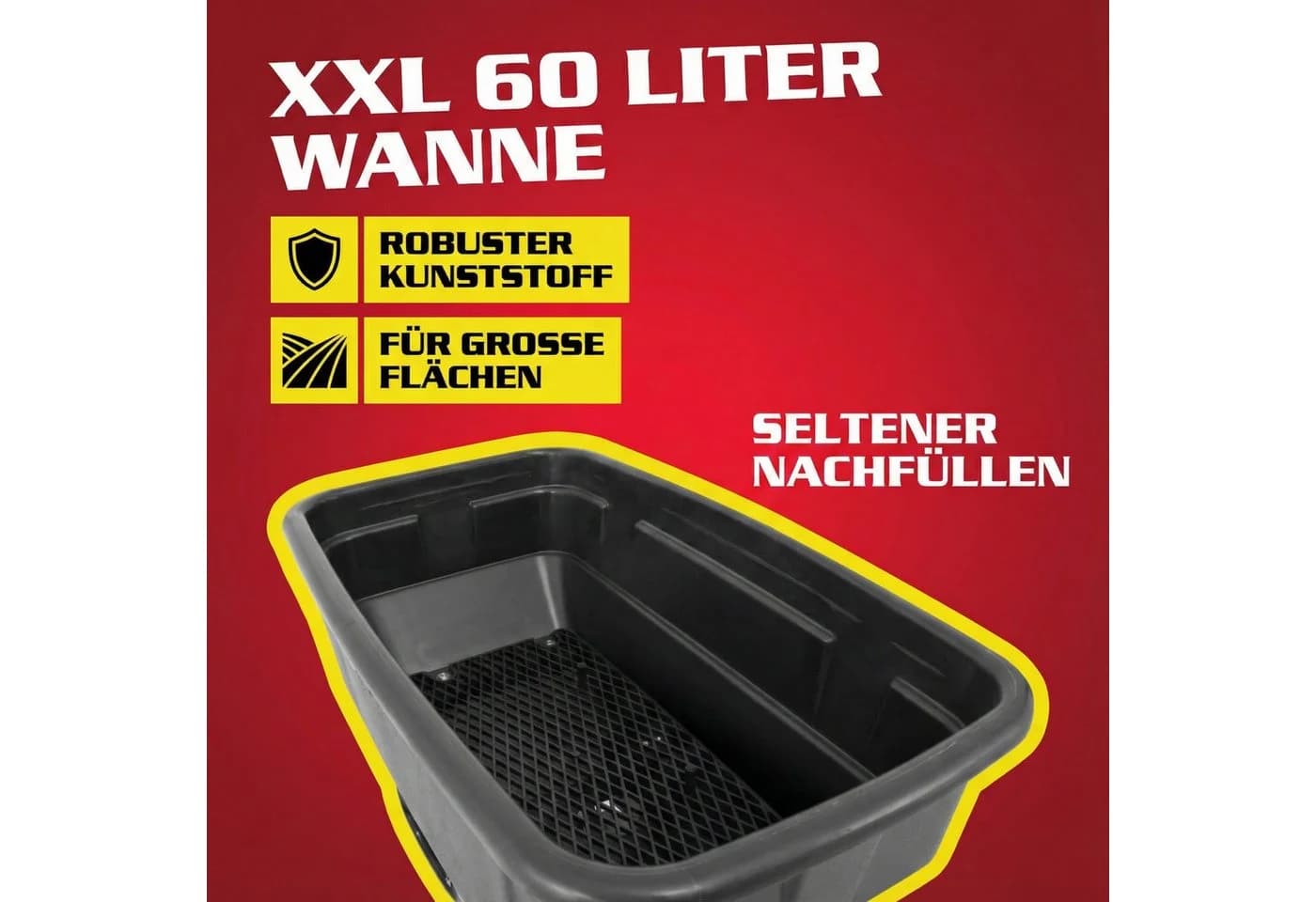Hecht Streuwagen 256 mit Grobsieb und Abdeckhaube bis 3,5 m Streubreite, 60 l Füllmenge, Ergonomisch, Universal - Bild 3
