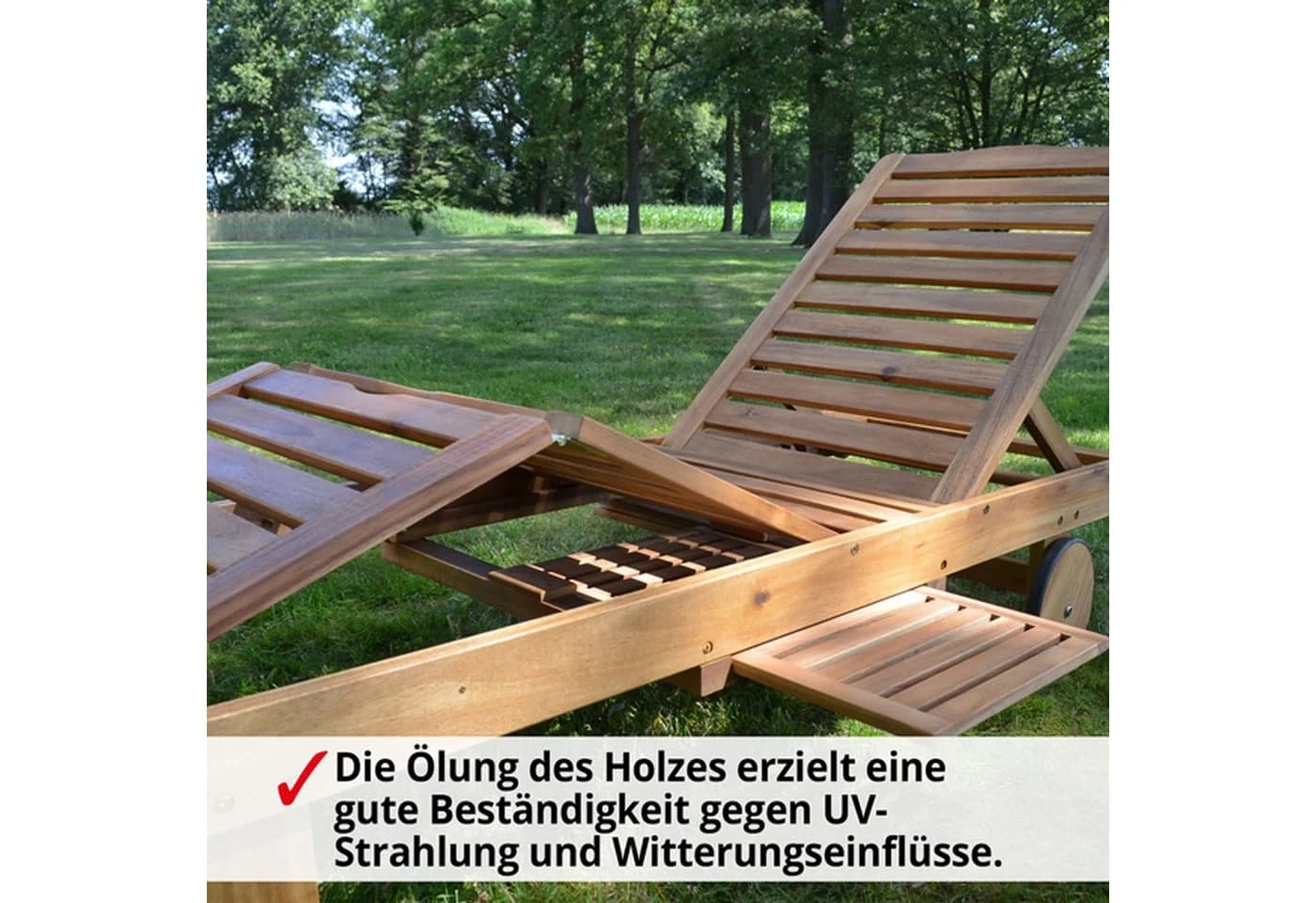Hecht Gartenliege Resort A Akazienholz mit verstellbarer Rückenlehne - Bild 4