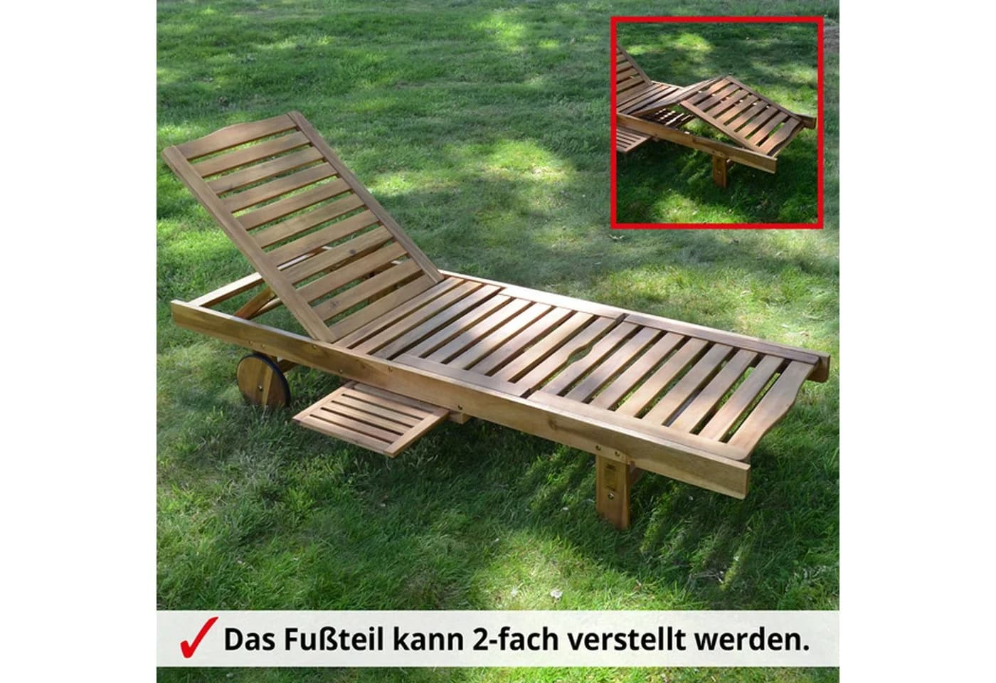 Hecht Gartenliege Resort A Akazienholz mit verstellbarer Rückenlehne - Bild 5