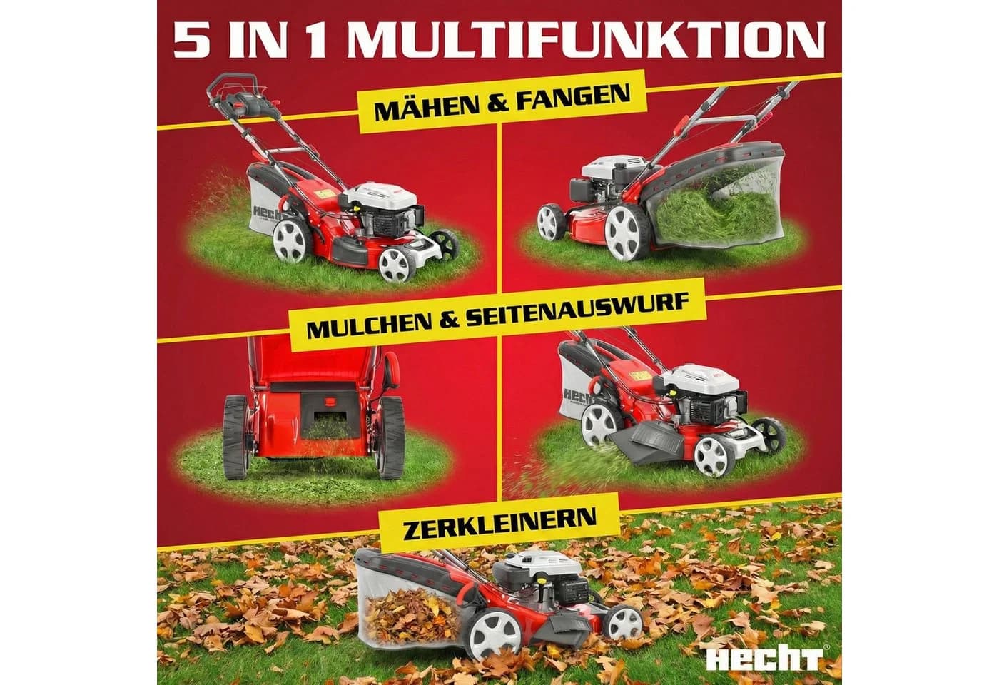 Hecht Benzinrasenmäher 5534 SX 51cm Radantrieb 5-in-1 Stahl - Bild 3