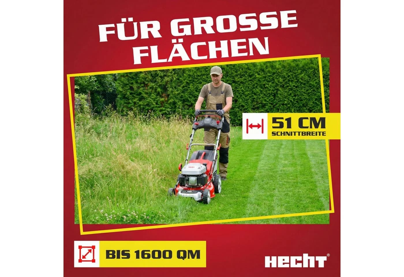 Hecht Benzinrasenmäher 5534 SX 51cm Radantrieb 5-in-1 Stahl - Bild 5