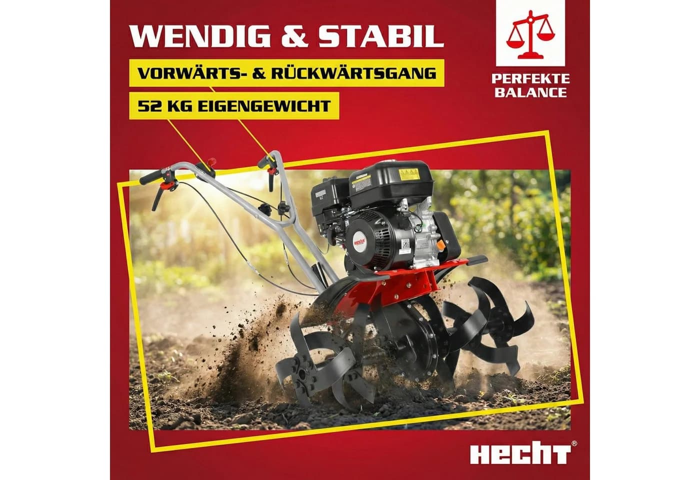 HECHT 785 Benzin-Gartenfräse 84 cm Arbeitsbreite 6,5 PS - Bild 4