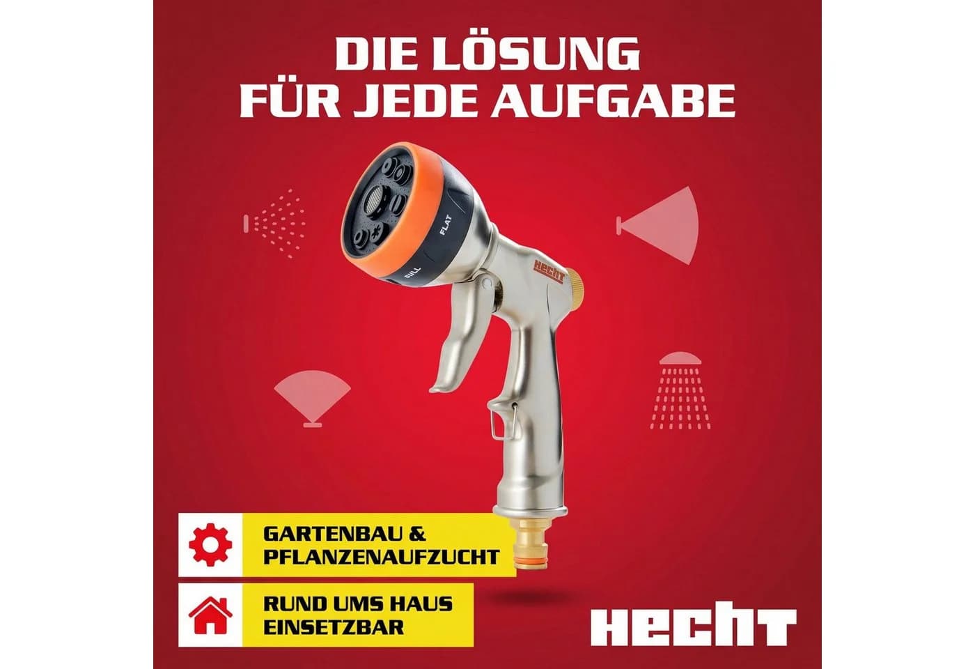 HECHT Handbrause 02096 7 Sprühmuster Rostfrei Gartenbewässerung - Bild 3