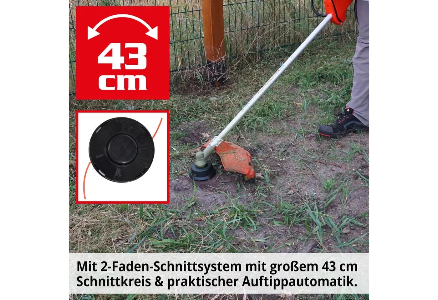 Hecht Benzin-Freischneider 3,1 PS Auftipp-Automatik 25,5 cm Messer 42 cm Faden - Bild 3
