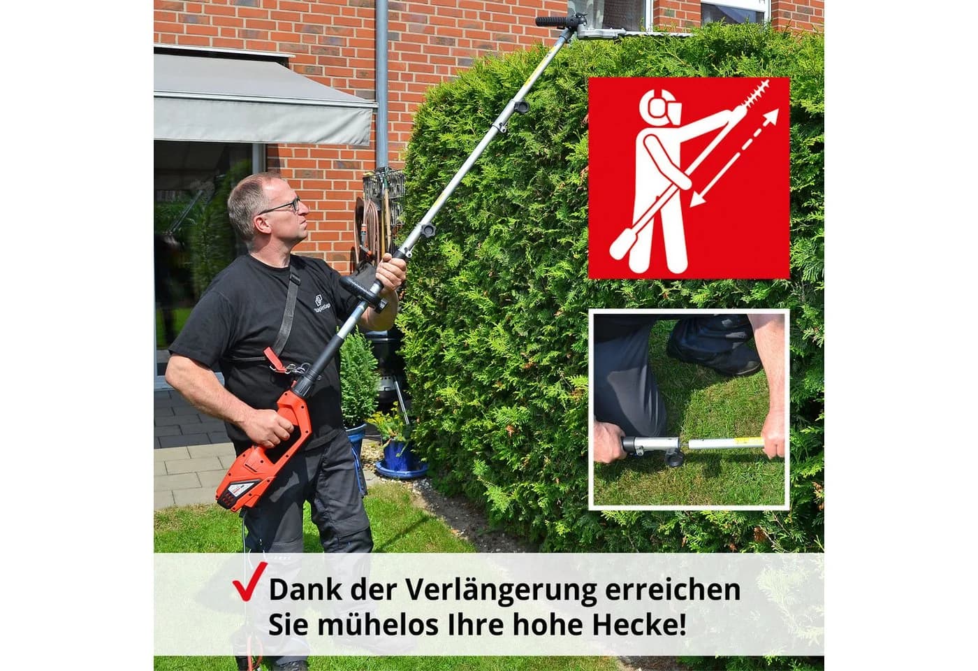 HECHT Elektro-Teleskop-Heckenschere 695 900W LASER-CUT