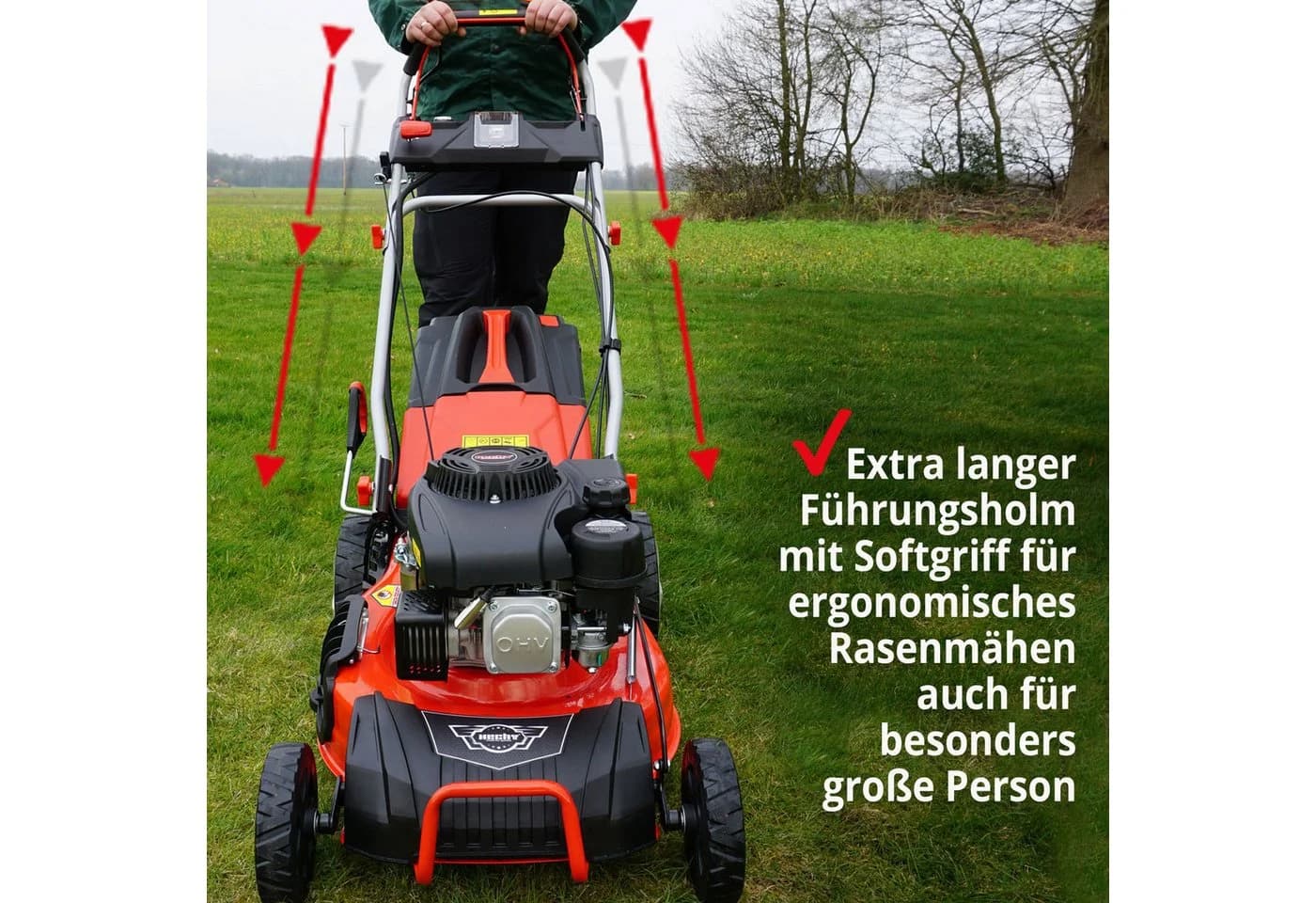 Hecht Benzinrasenmäher 547 SWE 5in1 mit Elektrostart Radantrieb Mulchkit 46 cm Schnittbreite 3,7 PS - Bild 5